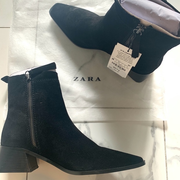Zara Shoes - Zara | Leather Heeled Ankle Boots (fits large)